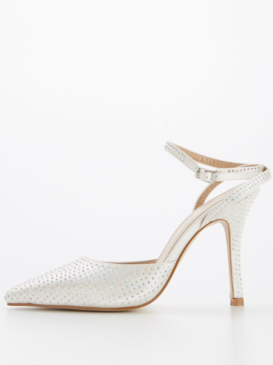 Shoes & Boots * | Raid Leeza Ankle Strap Bridal Shoes White