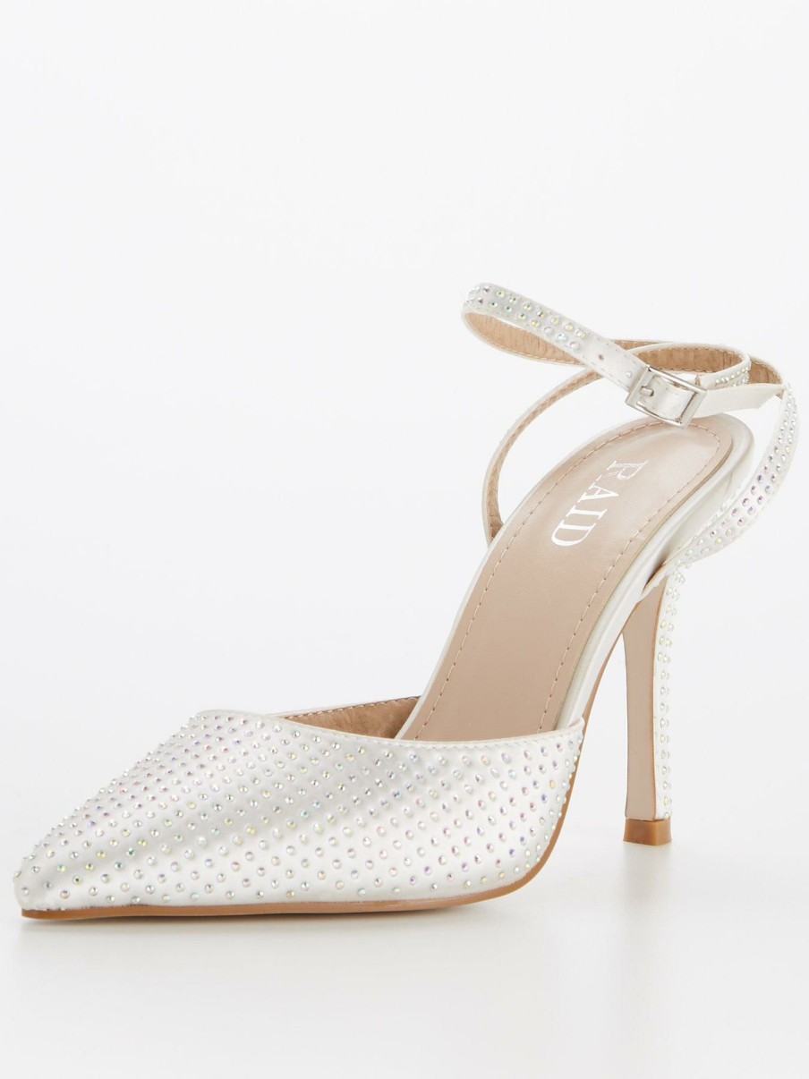 Shoes & Boots * | Raid Leeza Ankle Strap Bridal Shoes White