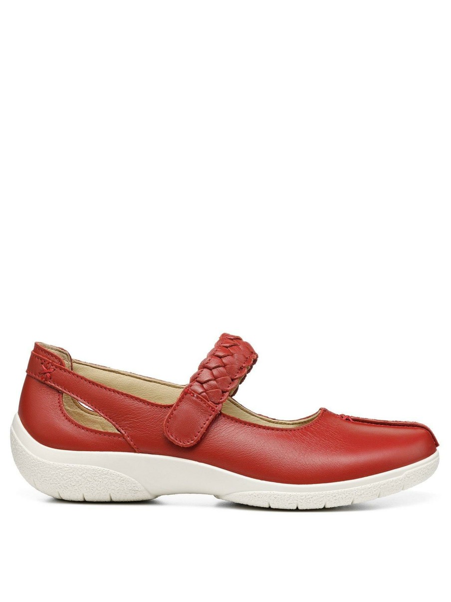 Shoes & Boots * | Hotter Shake Extra Wide Flat Shoes Red