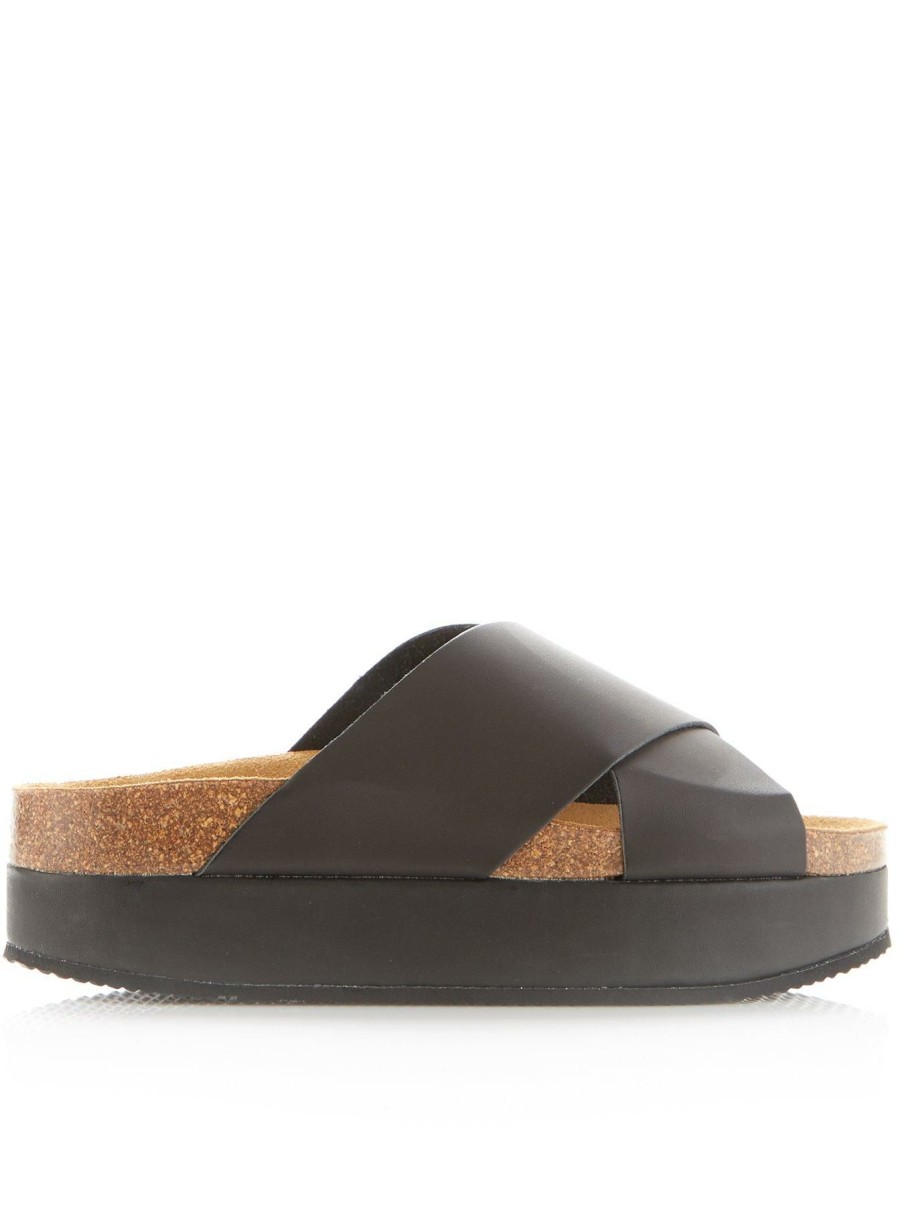 Flip Flops & Sandals * | Free People Sidelines Flatform Sandals Black