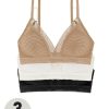 Lingerie * | Dorina Wild Bralette ( 3 Pack) Beige/Ivory/Black