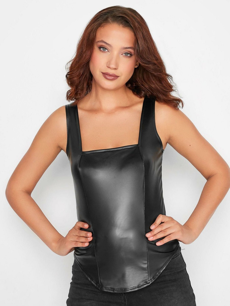 Tops & T-Shirts * | Long Tall Sally Long Tall Sally Pu Corset