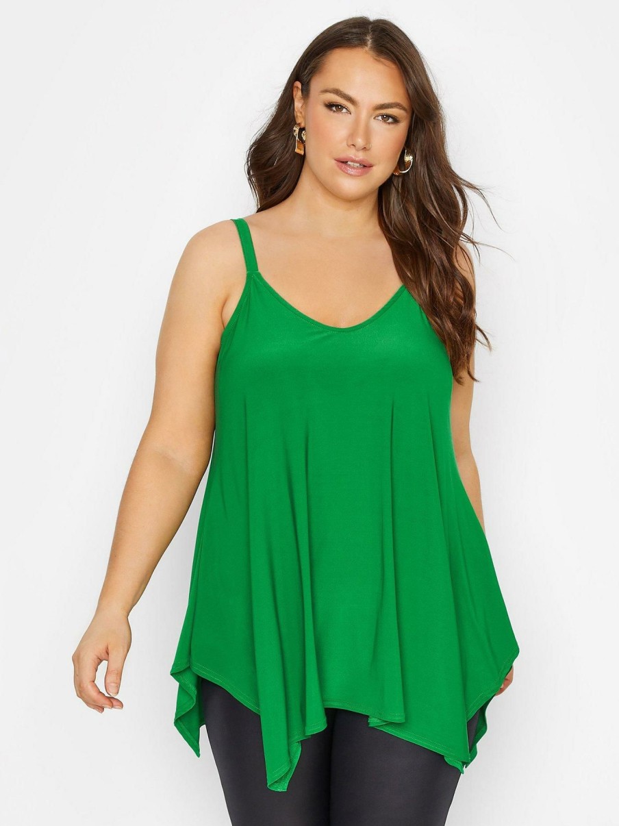 Tops & T-Shirts * | Yours Clothing Hanky Hem Top Green