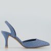 Shoes & Boots * | Office Maz Slingback Embellished Heeled Court Shoe Blue