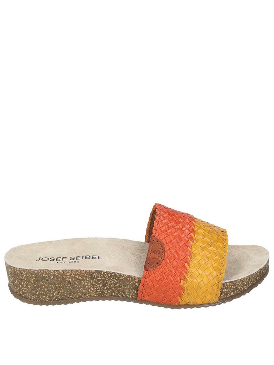 Shoes & Boots * | Josef Seibel Tonga 69 Flat Sandals Orange/Yellow