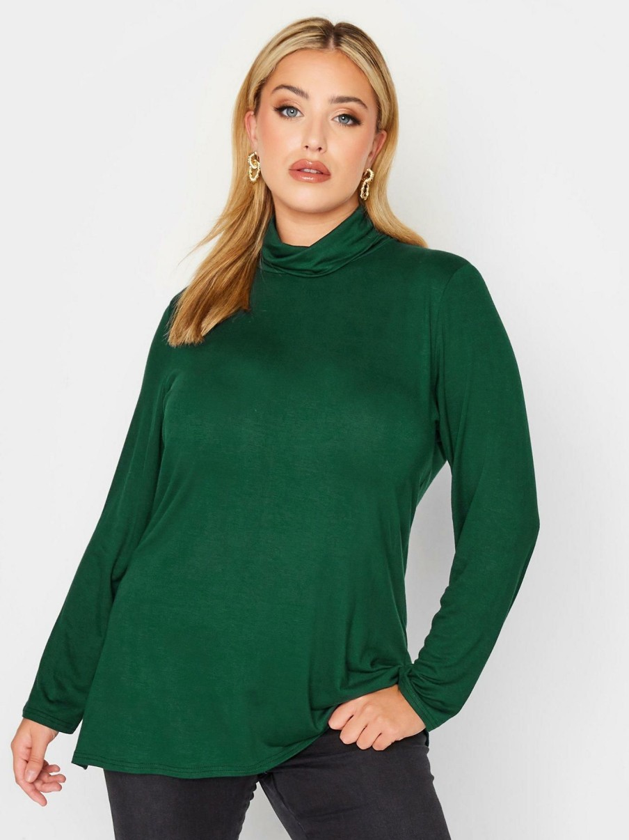 Tops & T-Shirts * | Yours Yours Turtle Neck Bottom Green