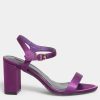 Shoes & Boots * | Yours Extra Wide Fit Block Heel Sandal Purple