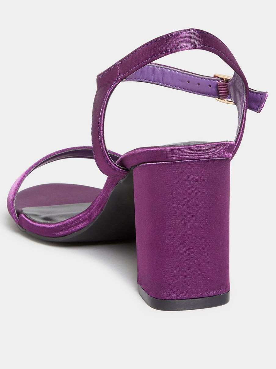 Shoes & Boots * | Yours Extra Wide Fit Block Heel Sandal Purple