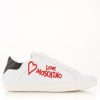 Trainers * | Love Moschino Embroidered Logo Trainers White