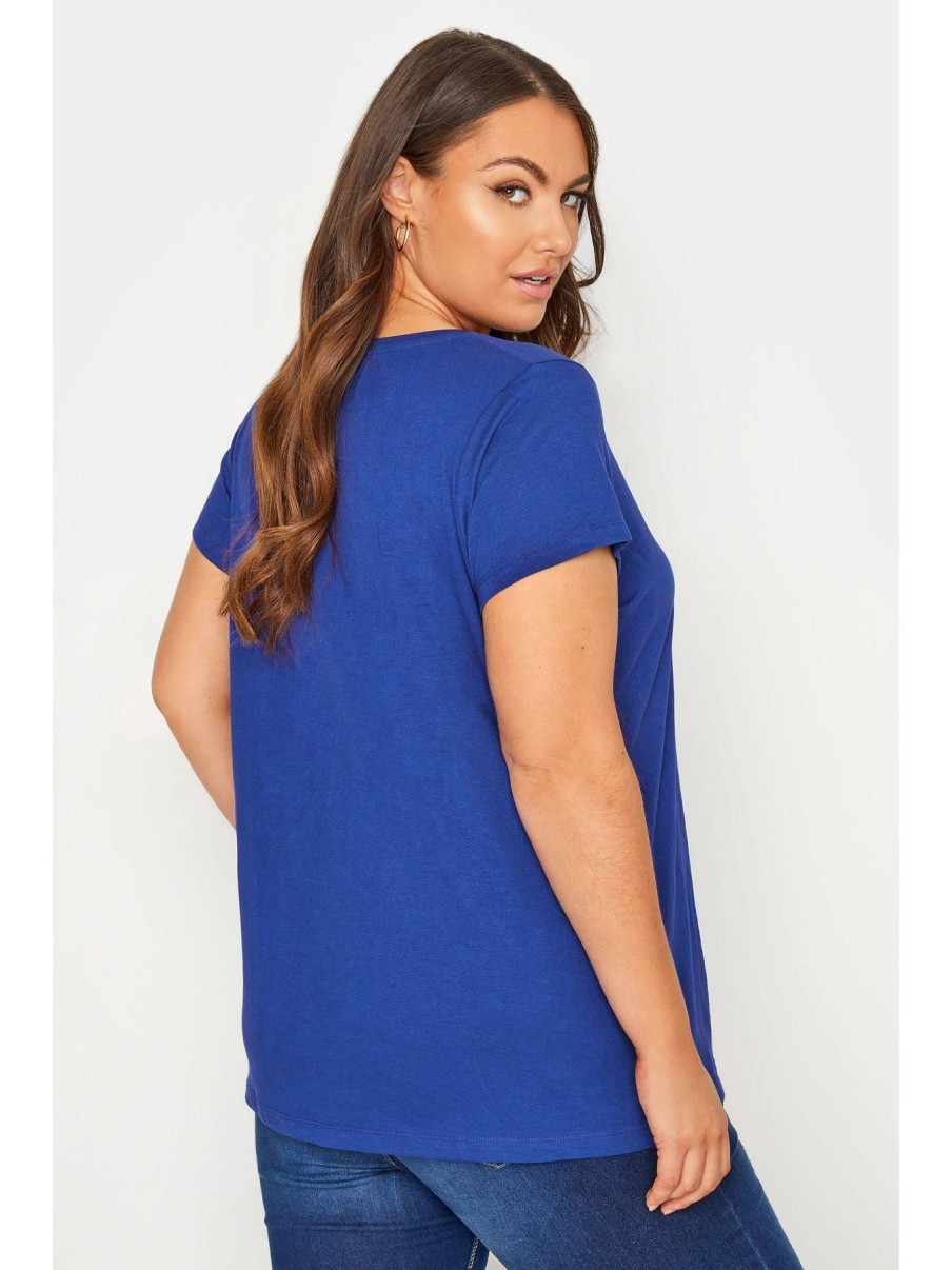 Tops & T-Shirts * | Yours Core Basic T-Shirt. Cobalt