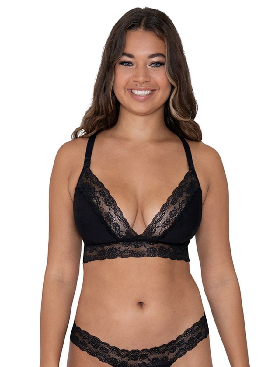 Lingerie * | Curvy Kate Reversible Bralette Black Pink