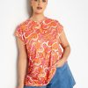 Tops & T-Shirts * | Yours Grown On Sleeve Pink Orange Swirl