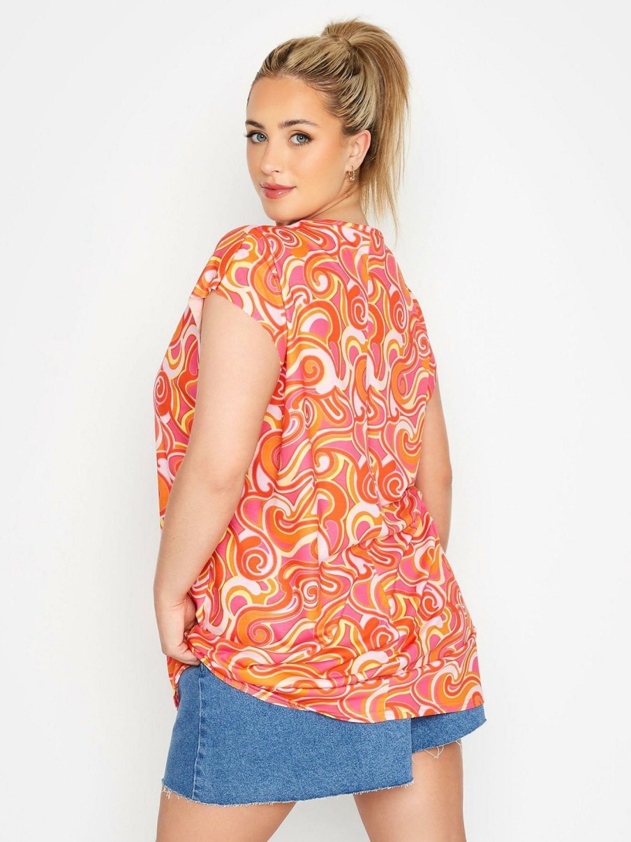 Tops & T-Shirts * | Yours Grown On Sleeve Pink Orange Swirl