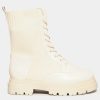 Shoes & Boots * | Yours Extra Wide Fit Sock Lace Up Boot Natural