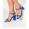 Shoes & Boots * | Yours Block Heel Sandal Blue