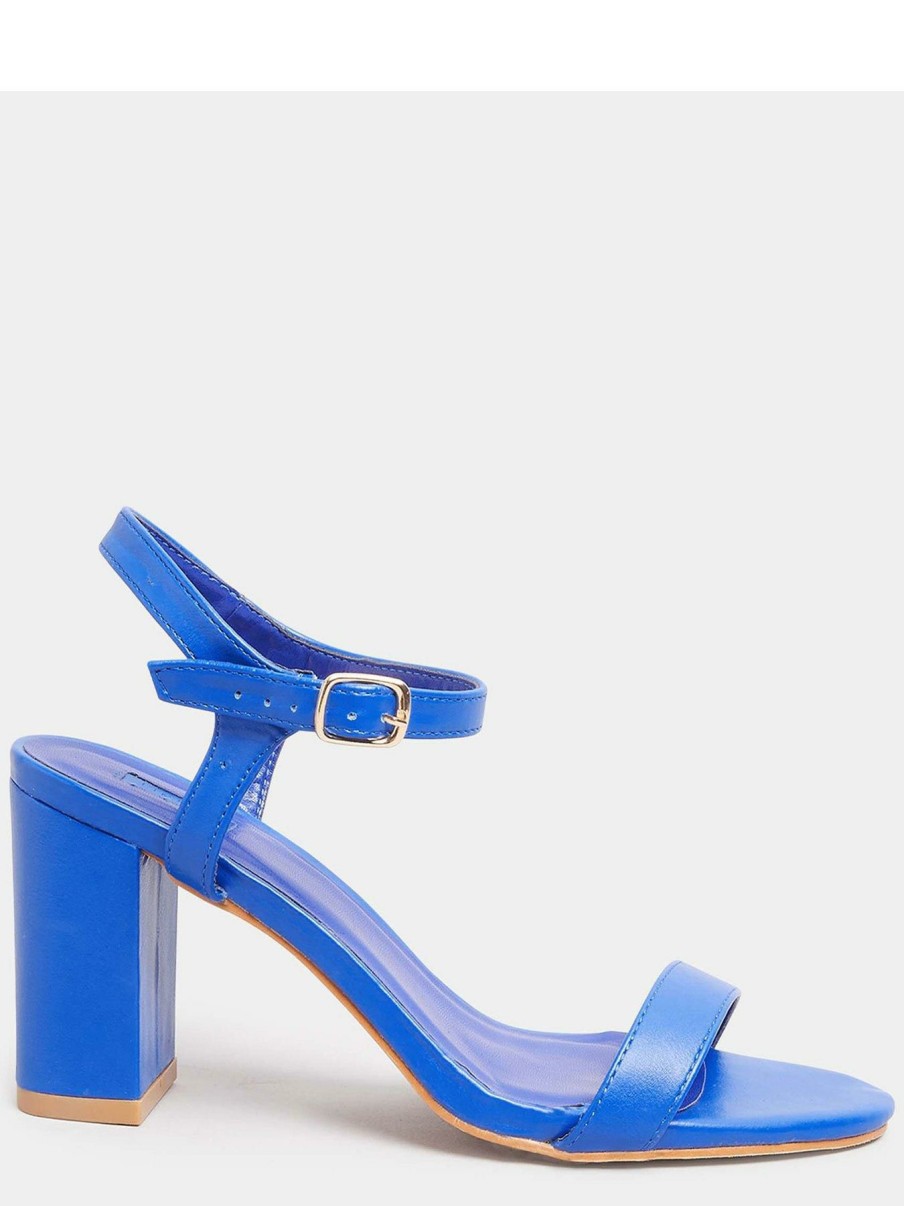 Shoes & Boots * | Yours Block Heel Sandal Blue