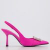 Shoes & Boots * | Office Mover Satin Sling Back Heels Pink