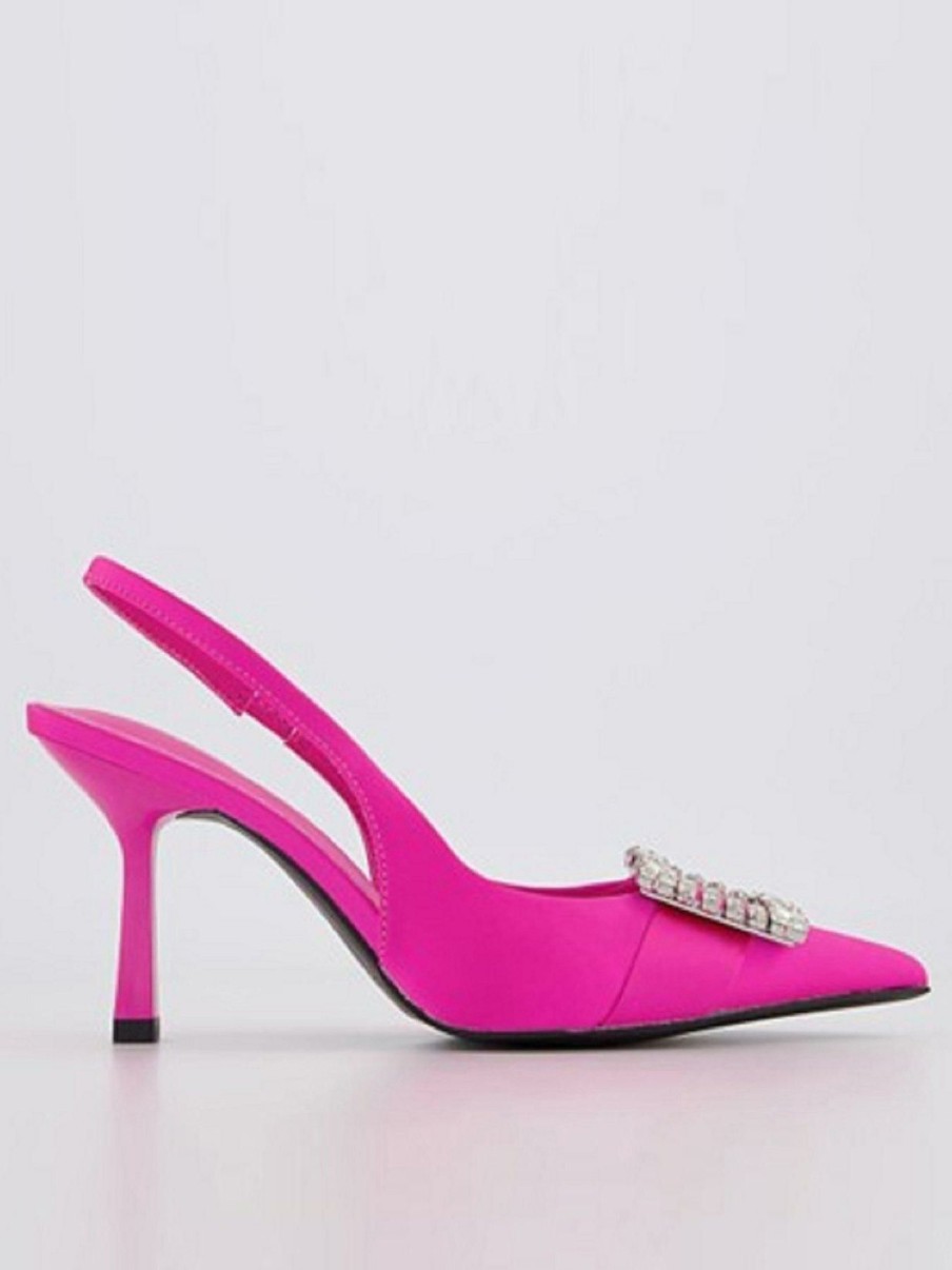 Shoes & Boots * | Office Mover Satin Sling Back Heels Pink