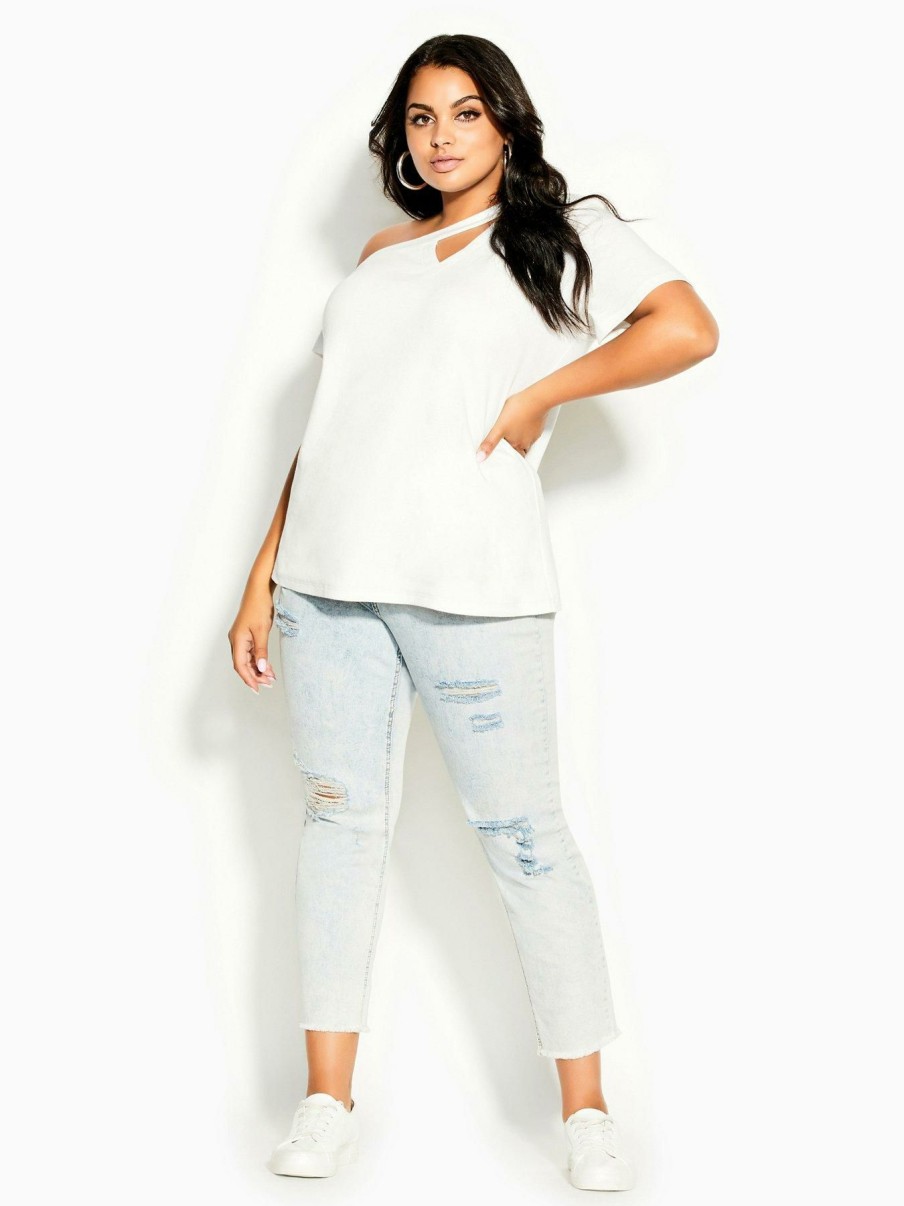 Tops & T-Shirts * | City Chic Hamptons Tee White