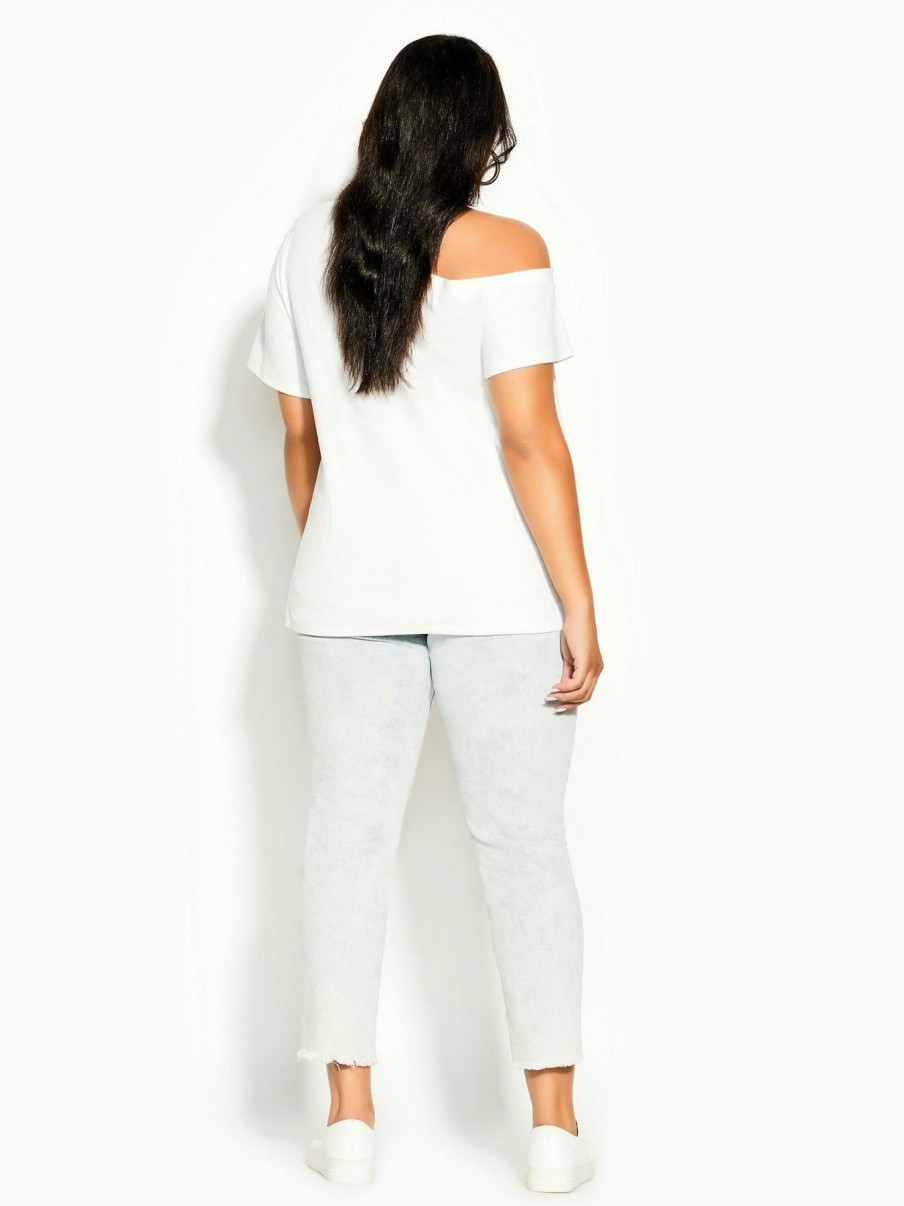 Tops & T-Shirts * | City Chic Hamptons Tee White