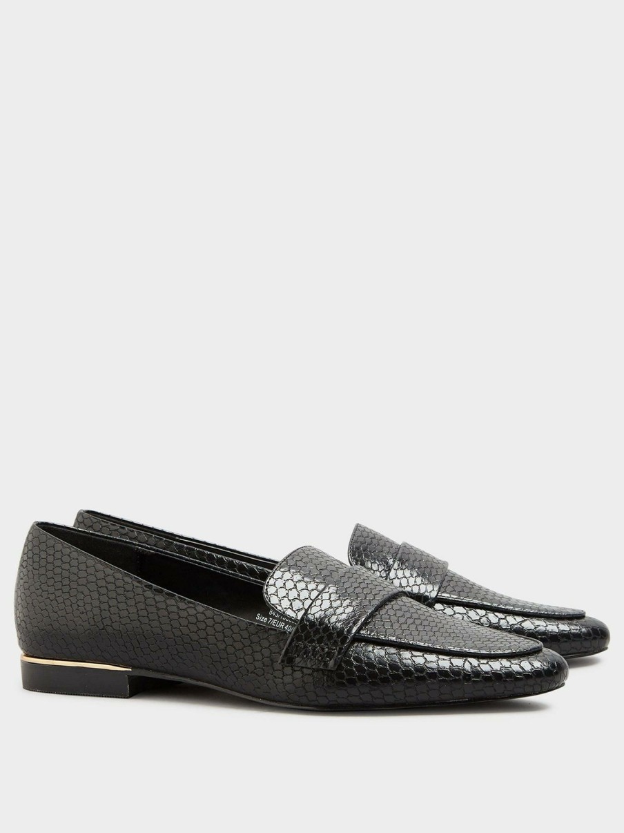 Shoes & Boots * | Long Tall Sally Metal Trim Loafer Black