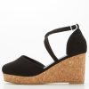 Shoes & Boots * | V By Very Extra Wide Fit Closed Toe Wedge Black