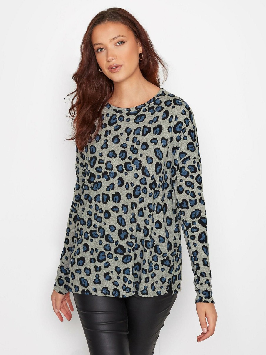 Tops & T-Shirts * | Long Tall Sally Long Tall Sally Leopard Print Top