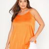 Tops & T-Shirts * | Yours Strappy Swing Cami Top Orange