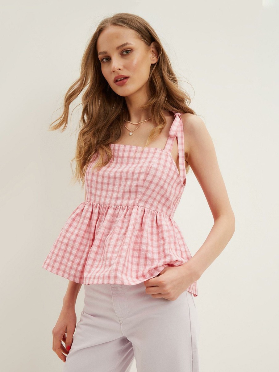 Tops & T-Shirts * | Dorothy Perkins Pink Check Cami