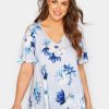 Tops & T-Shirts * | Yours London Floral Cold Shoulder Top