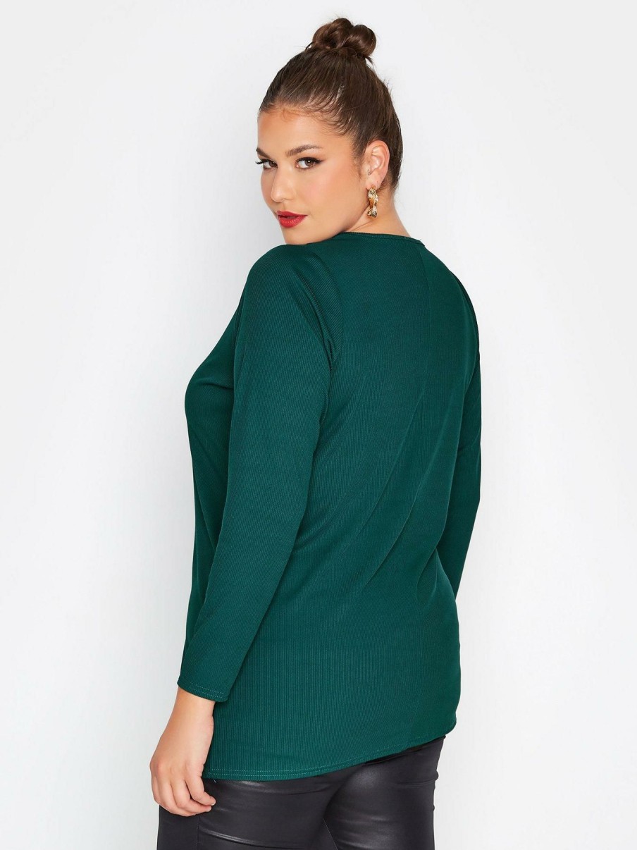 Tops & T-Shirts * | Yours Rib Slit Top Teal