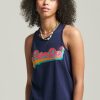 Tops & T-Shirts * | Superdry Vintage Logo Vest Navy