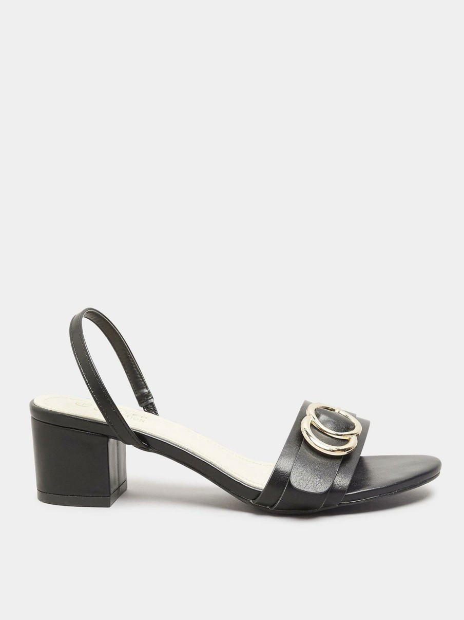 Shoes & Boots * | Yours Clothing Wide Fit Buckle Detail Sling Back Black